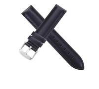 LQXHZ Genuine Leather Watch Band 13mm 14mm 16mm 17mm 18mm 19mm 20mm Men Watchbands(Black -Silvery,22mm)