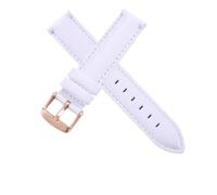 LQXHZ Genuine Leather Watch Band 13mm 14mm 16mm 17mm 18mm 19mm 20mm Men Watchbands(White -Rose,19mm)