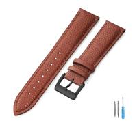 LQXHZ Genuine Leather Watch Band 14mm 16mm 18mm 20mm 22mm 24mm Strap For Man Women Wrist Watchband(LightBrown-BK,14mm)