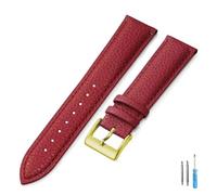 LQXHZ Genuine Leather Watch Band 16mm 18mm 20mm 22mm Watch Strap For Man Women Wrist Watchband(Red-G,14mm)