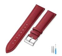 LQXHZ Genuine Leather Watch Band 16mm 18mm 20mm 22mm Watch Strap For Man Women Wrist Watchband(Red-S,18mm)