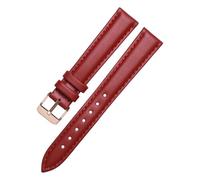 LQXHZ Genuine Leather Watch Band Compatible With ES3737/3795/3843/4385/4386/4338 Strap 14mm 16mm 18mm Women Fashion Accessories(Red-rose gold,16mm)