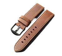 LQXHZ Handmade High-end Leather Strap, 20 21 22 23 24 26mm Folded Without Interlayer, Thick Men's Rough Style, Brown(C Brack buckle,20mm)
