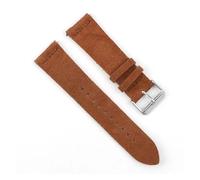 LQXHZ Handmade Soft Suede Watch Strap Band Double Layer Brown Coffee Color Quick Release Bands Replacement 18mm 20mm 22mm 24mm(Brown,24mm)