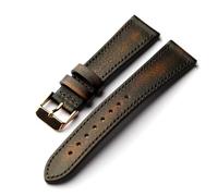 LQXHZ Handmade vintage strap, brushed color 18 19 20 22MM, soft and easy to wear, quick release watchband(A rose gold buckle,22mm)