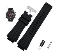LQXHZ High Quantity Rubber Watchband Compatible With Timex WATCHT2N720 T2N721 TW2T76300 Zwart Waterproof Silicone Sports Strap 24 * 16mm(Black-silver)