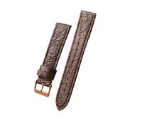 LQXHZ Leather Strap 18 19 20 21 22MM Black Brown Green Blue Soft Bracelet, Retro Ultra-thin Watchband(C Rose gold Buckle,19mm)