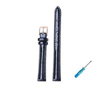 LQXHZ Leather Watch Strap 10mm 12mm 14mm 16mm 18mm 20mm Bright Band For Women Watch Shining(Black-rose gold,20mm)