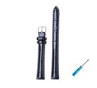 LQXHZ Leather Watch Strap 10mm 12mm 14mm 16mm 18mm 20mm Bright Band For Women Watch Shining(Black-silver,18mm)