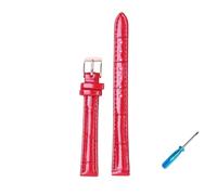 LQXHZ Leather Watch Strap 10mm 12mm 14mm 16mm 18mm 20mm Bright Band For Women Watch Shining(Red-rose gold,18mm)