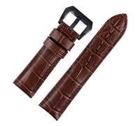 LQXHZ Men's Leather Strap 20mm 22mm 24mm 26mm Suitable Compatible With Panerai Blue Vintage Cowhide Handmade Custom Pin Buckle(Brown black buckle,22mm)