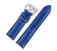 LQXHZ Men's Leather Strap 20mm 22mm 24mm 26mm Suitable Compatible With Panerai Blue Vintage Cowhide Handmade Custom Pin Buckle(Blue,22mm)