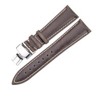 LQXHZ Oil Wax Cowhide Watch Band 18mm 20mm 22mm 24mm Blue Yellow Green Women Men Genuine Leather Strap Belt Butterfly Clasp Watchbands(Green,20mm)