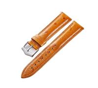 LQXHZ Ostrich Pattern Vintage Handmade Leather Watch Bands Straps Men Women 18mm 20mm 22mm 24mm Quick Release Leather Watch Strap(Yellow,20mm)