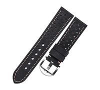LQXHZ Porous Leather Strap For Watch Wrist Band Belt Breathable Genuine Leather Watch Bands Bracelet 20mm 22mm 23mm Vintage Green Gray(Dark grey,23mm)