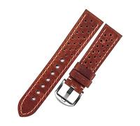 LQXHZ Porous Leather Strap For Watch Wrist Band Belt Breathable Genuine Leather Watch Bands Bracelet 20mm 22mm 23mm Vintage Green Gray(Red,23mm)