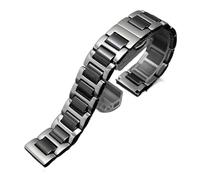 LQXHZ Quick Release Ceramic Watchband 14 15 16 17 18 19 20 21 22mm Black White Watch Strap For Men And Women Bracelet(Silver black,16mm)