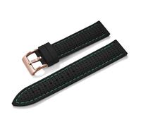 LQXHZ Quick Release Sport Silicone Watch Band - Breathable Waterproof Soft Rubber Strap 18mm 20mm 22mm For Men Women(Black-Green line 4,22mm)