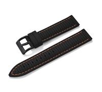 LQXHZ Quick Release Sport Silicone Watch Band - Breathable Waterproof Soft Rubber Strap 18mm 20mm 22mm For Men Women(Black-Orange line 2,22mm)