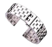 LQXHZ Solid Metal Watchbands Bracelet Silver Black Rose Gold Polished Men Women 316l Stainless Steel Watch Band Strap 20mm 22mm 24mm(Silver,20mm)