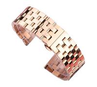 LQXHZ Solid Metal Watchbands Bracelet Silver Black Rose Gold Polished Men Women 316l Stainless Steel Watch Band Strap 20mm 22mm 24mm(Rose Gold,20mm)