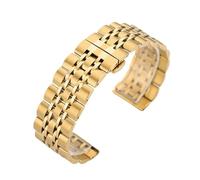 LQXHZ Solid Stainless Steel Watch Band Butterfly Buckle 20mm 22mm Wristband Metal Strap Quick Release(Gold,20mm)