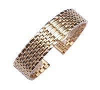 LQXHZ Solid Stainless Steel Watch Band Butterfly Buckle Strap 14 18 20mm(Golden,20mm)