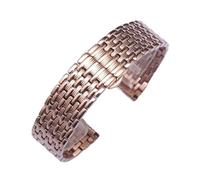LQXHZ Solid Stainless Steel Watch Band Butterfly Buckle Strap 14 18 20mm(Rose,18mm)