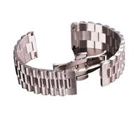 LQXHZ Stainless Steel Strap 22mm 21mm 20mm 18mm 16mm Solid Metal Watch Men Women Silver Watchbands Accessorie(21mm)