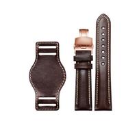 LQXHZ The First Layer Cowhide Genuine Leather Bracelet 18mm 20mm 21mm 22mm Watch Strap Matte Watchband With Mat Wine Wristwatches Band(Brown-rose,20mm)