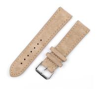LQXHZ Vintage Suede Watch Strap 18mm 20mm 22mm 24mm Handmade Leather Watchband Replacement Tan Gray Beige Color For Men Women Watches(Beige-side wire,22mm)