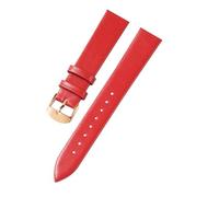 LQXHZ Watch Accessories 12mm-24mm Genuine Leather Band Strap Fashion Pink Watchbands(Red-Rose Buckle,22mm)