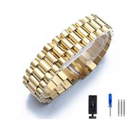 LQXHZ Watch Band Compatible With Rolex DATEJUST DAY-DATE Compatible With OYSTERPERTUAL DATE Stainless Steel Strap Watch Accessories 13 17 20 21mm Watch Bracelet(Gold,21mm With logo)