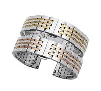 LQXHZ Watch Band Stainless Steel Bracelet Strap Metal Wristband 12mm 14mm 16mm 17mm 18mm 19mm 20mm 21mm 22mm 23mm 24mm Size Width(Silver rose gold,19mm)
