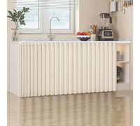 LQYDQSC Cabinet Curtains for Kitchen - Thick Dustproof Waterproof Curtains with Silent Track, No Drill Installation for Pantry, Closet, Under Sink(Blue,140 * 100cm)