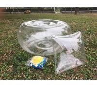 LQYHocker Transparent large round inflatable stool/outdoor travel portable inflatable small sofa/car-mounted household pedal chair,Transparent stool pillow