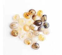 LQYXGS Crystal Stone Home Decor 25Pcs Natural Runes Divination Crystal Rune Stones, Irregular Fortune-telling Polished Gravel Healing Aquariums Decor(19)