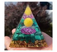 LQYXGS Crystal Stone Home Decor 60mm Orgonite Pyramid Lotus Natural Purple Crystal Beads Healing Reiki Chakra Generator Obsidian Energy(C4)