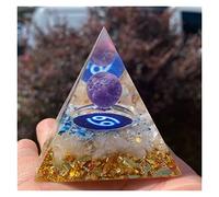 LQYXGS Crystal Stone Home Decor 60mm Orgonite Pyramid Lotus Natural Purple Crystal Beads Healing Reiki Chakra Generator Obsidian Energy(C2)