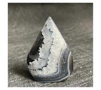 LQYXGS Crystal Stone Home Decor Natural Stone Black Stripes Free Form Agate Geode Tower Room Decor(87g 65 * 42mm)