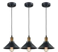 LQZCXMF 3 Lights Nordic Pendant Light Vintage Chandelier Lamps Black Finish Industrial Ceiling Hanging Light Hanging Light Fixture For For Kitchen Islandsfor Restaurants And Bars