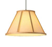 LQZCXMF Boho Dining Room Light Fixture, 19.7" Linen Zen Style Pendant Lighting 2-Tier Bamboo Cage Cone Lampshade, Home Decor Beige Wicker Chandeliers for Kitchen Farmhouse Farmhouse 1-Pack