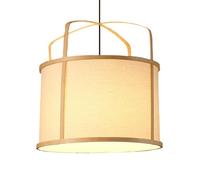 LQZCXMF Boho Style Pendant Lights, Hand Woven Linen Fixture, Beige Wicker Fabric Lantern Hanging Wicker Bamboo Ceiling Lamp Adjustable Height for Dining Room, Bedroom, Kitchen Island 1-Pack