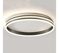 LQZCXMF LED Ceiling Light Fixture, Luxury Style Close to Round Metal Ceiling Lamp Trichromatic Dimming Bedroom Pendant Light for Kitchen Living Room Study Flush Mount Light Fixture,