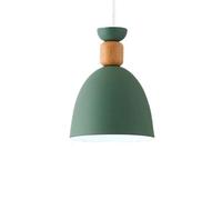 LQZCXMF Lighting Nordic Macaron Pendant Light Single Headlight Small Hanging Light 5.9 Inch Adjustable Height, Metal and Wood Shade for Kitchen Island Coffee Bar Decor Pendant Ceiling Lamp