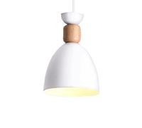LQZCXMF Lighting Nordic Macaron Pendant Light Single Headlight Small Hanging Light 5.9 Inch Adjustable Height, Metal and Wood Shade for Kitchen Island Coffee Bar Decor Pendant Ceiling Lamp