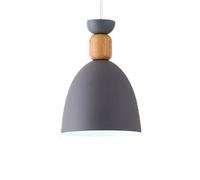 LQZCXMF Lighting Nordic Macaron Pendant Light Single Headlight Small Hanging Light 5.9 Inch Adjustable Height, Metal and Wood Shade for Kitchen Island Coffee Bar Decor Pendant Ceiling Lamp
