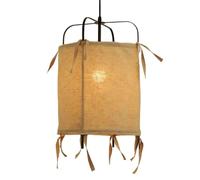 LQZCXMF Pendant Light - Boho Linen Chandelier Handmade Fabric Lantern 1 Headlight Dining Room Primitive Lighting Fitting Vintage Farmhouse Hanging Light for Kitchen Island Living Room Porch 1-Pack