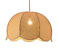 LQZCXMF Rattan Bedroom Pendant Lamp Boho Woven Lampshade Industrial Ceiling Light Nordic Dining Room Table Lamp Natural Wicker Finish Hanging Light Fixture E27 Lamp Holder - 1 Pack