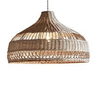 LQZCXMF Rustic Chandelier Wicker Rattan Lamp Shades Weave Hanging Light Ceiling Pendant Boho Light Fixtures Coastal Design Vintage Bamboo Lantern Ceiling Light For Kitchen, Dining, Living Room